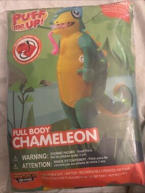 Puff Me Up! Full Body Chameleon Kids Costume - Green/Yellow